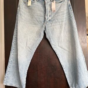 Lee  Relaxed Fit Light Blue Jeans, mid rise button fly ankle length